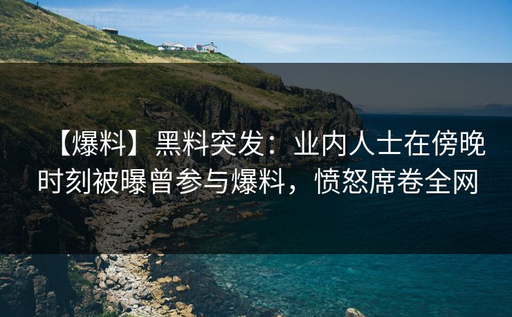【爆料】黑料突发：业内人士在傍晚时刻被曝曾参与爆料，愤怒席卷全网
