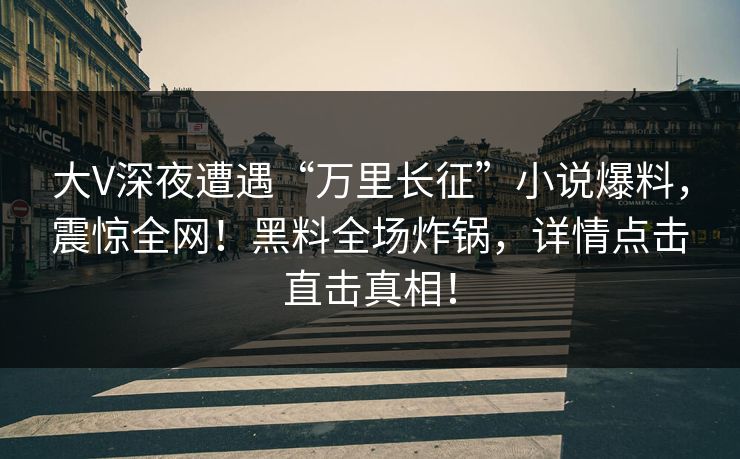 大V深夜遭遇“万里长征”小说爆料,震惊全网!黑料全场炸锅,详情点击直击真相! 大V深夜遭遇“万里长征”小说爆料,震惊全网!黑料全场炸锅,详情点击直击真相!
